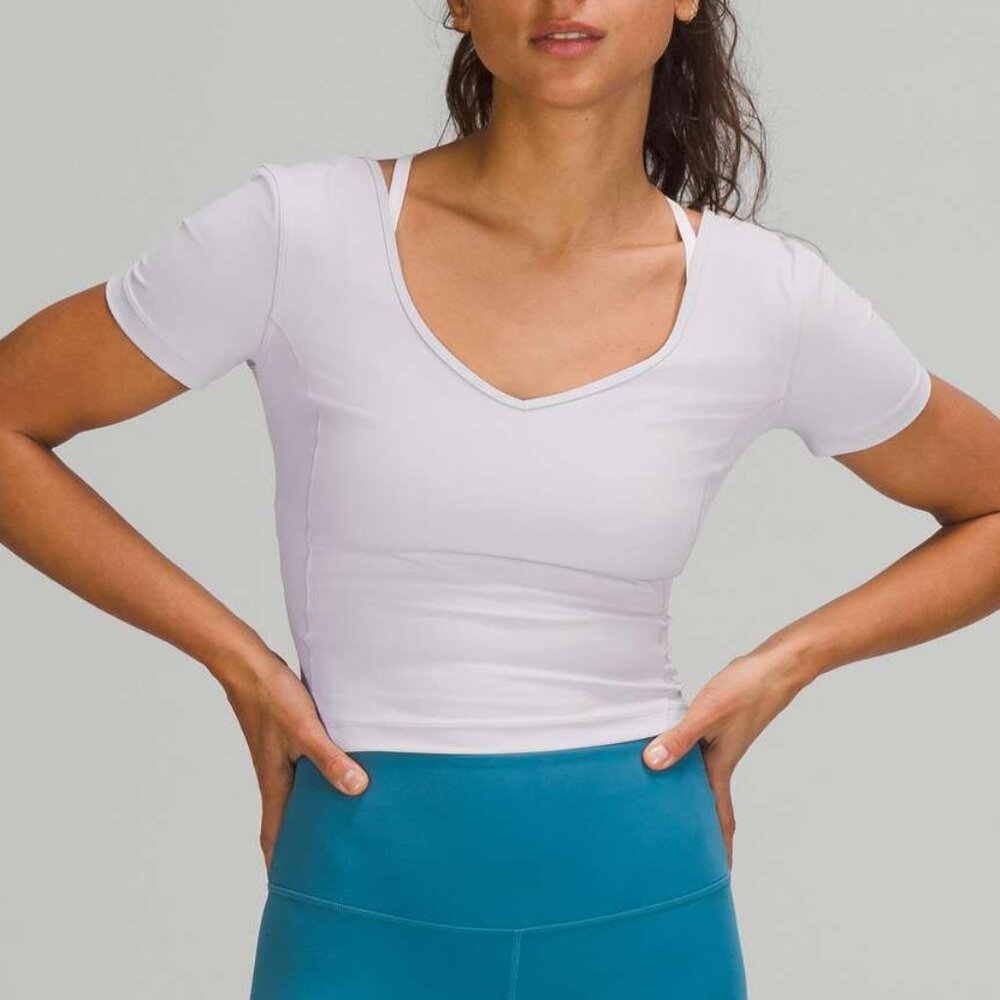 Lululemon Align T Shirt Short Sleeve Top in Grey Chrome Size 8